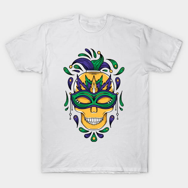 Mardi gras skull T-Shirt by AntiAntiFlorian